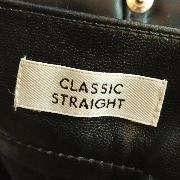 NEW J. Crew vegan leather high waist classic straight black 5 pocket size 27 - Picture 9 of 12